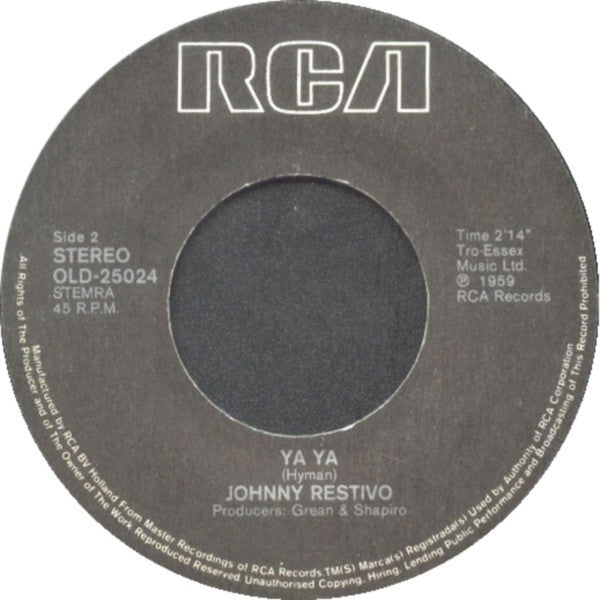 Johnny Restivo : The Shape I'm In / Ya Ya (7", RE)