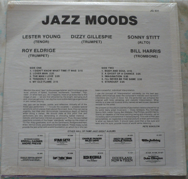 Lester Young, Sonny Stitt, Dizzy Gillespie, Bill Harris, Roy Eldridge : Jazz Moods (LP, Album)