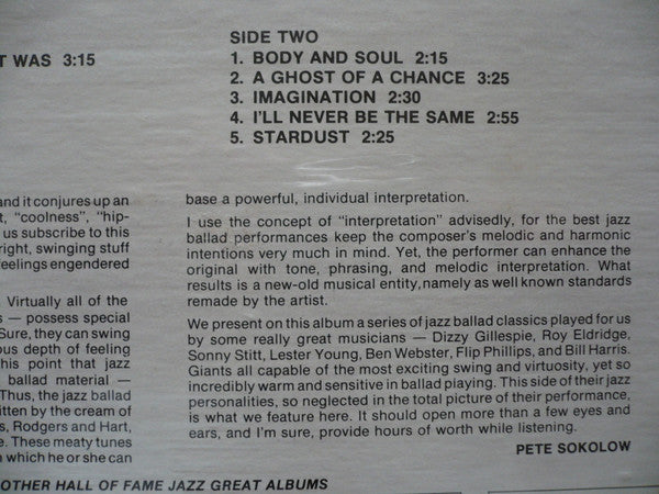 Lester Young, Sonny Stitt, Dizzy Gillespie, Bill Harris, Roy Eldridge : Jazz Moods (LP, Album)
