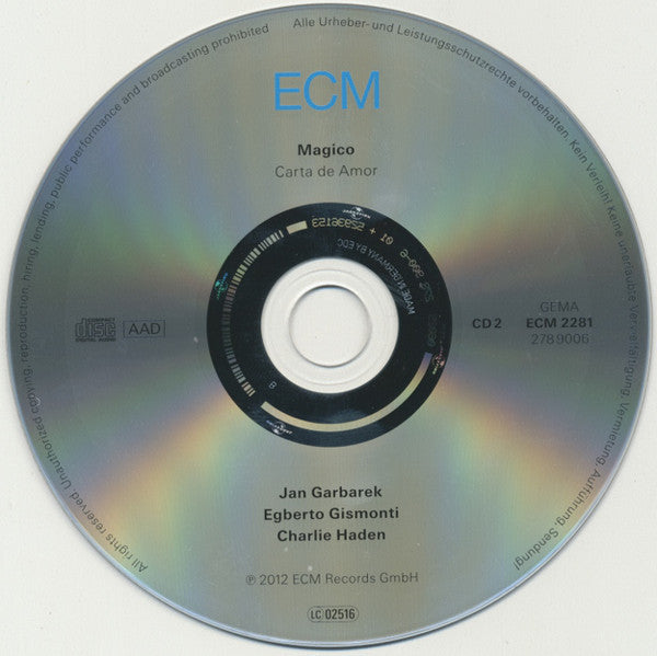 Jan Garbarek / Egberto Gismonti / Charlie Haden : Magico (2) : Carta De Amor (2xCD, Album)