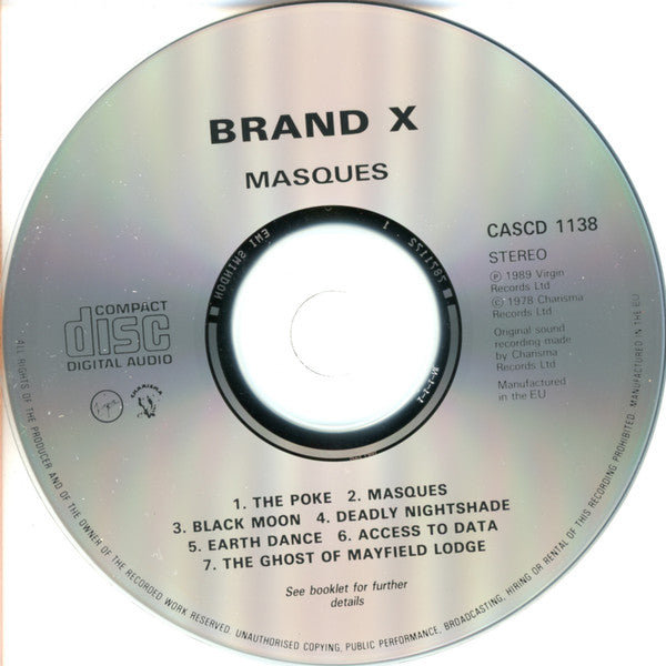Brand X (3) - Masques (CD Tweedehands) - Discords.nl