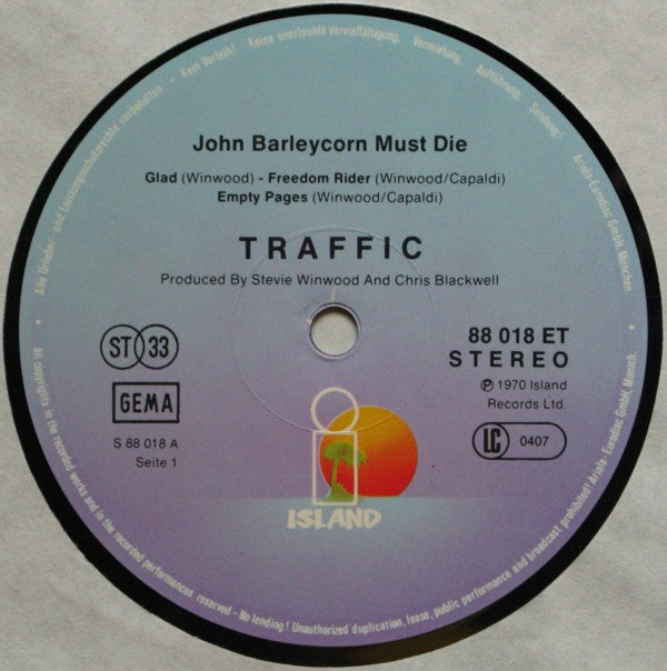 Traffic : John Barleycorn Must Die (LP, Album, RP)