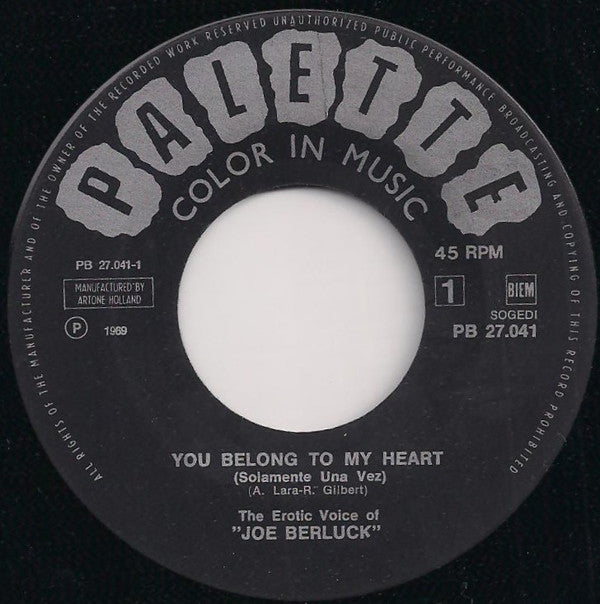 Joe Berluck : You Belong To My Heart (7", Single)