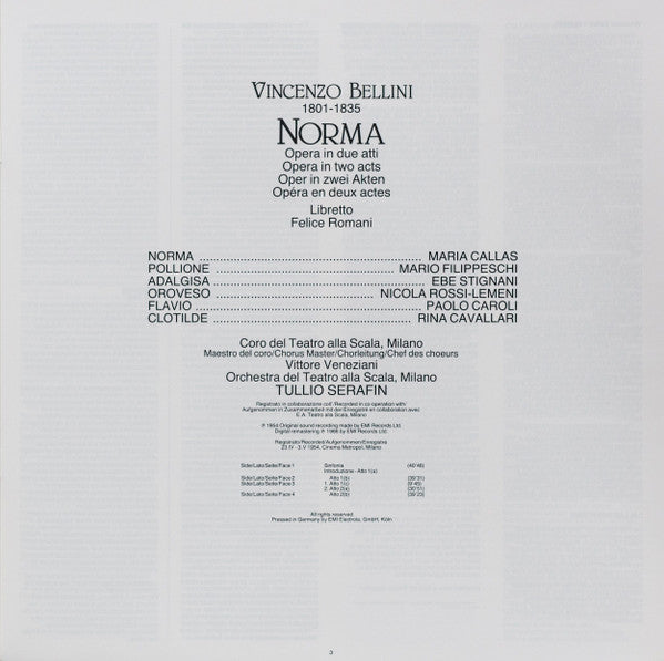 Vincenzo Bellini, Maria Callas, Coro Del Teatro Alla Scala, Orchestra Del Teatro Alla Scala : Norma. Opera In Due Atti (2xLP, Box)