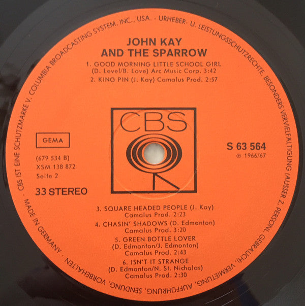 John Kay & The Sparrow : John Kay & The Sparrow (LP, Album)