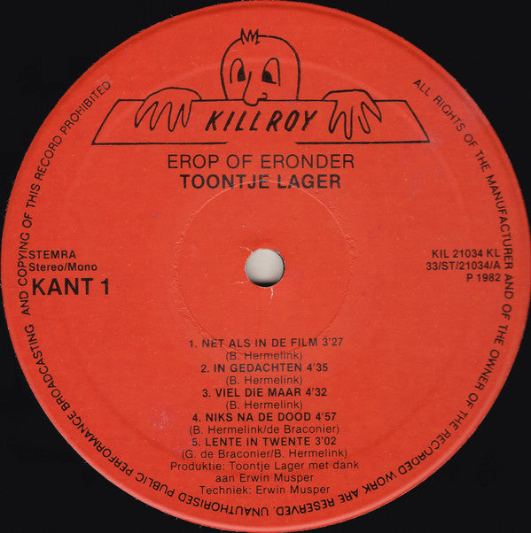 Toontje Lager : Er Op Of Er Onder (LP, Album)