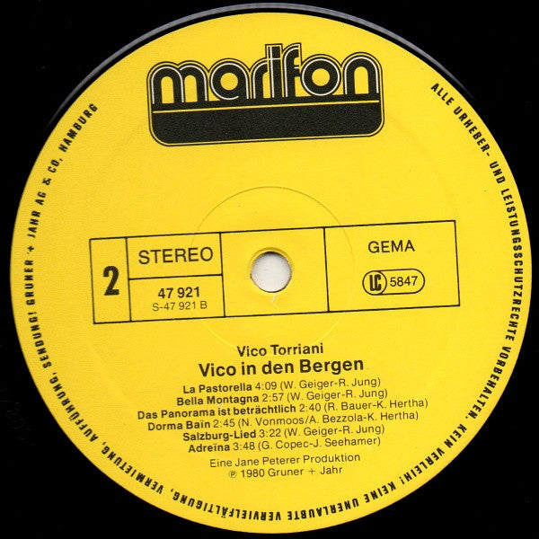 Vico Torriani : Vico In Den Bergen (LP)