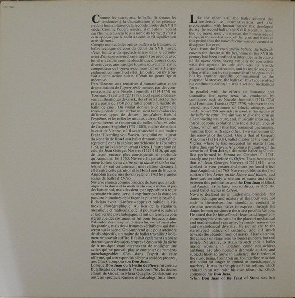 Christoph Willibald Gluck, The English Baroque Soloists, John Eliot Gardiner : Don Juan (Il Convitato Di Pietra) Ballet (LP)