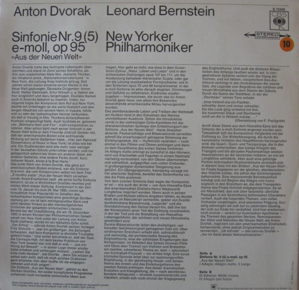 Anton Dvorak* - Leonard Bernstein, New Yorker Philharmoniker* : Sinfonie Nr.9 "Aus Der Neuen Welt" (LP)