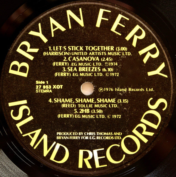 Bryan Ferry : Let's Stick Together (LP, Album, RP)