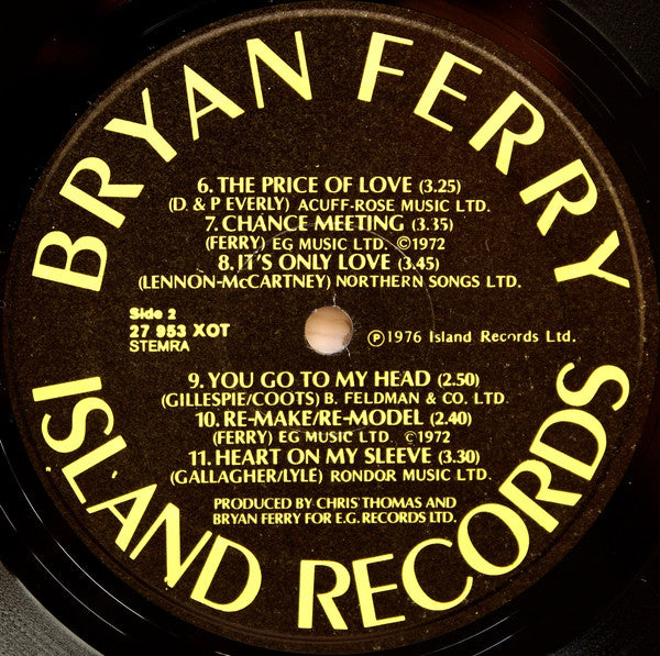 Bryan Ferry : Let's Stick Together (LP, Album, RP)