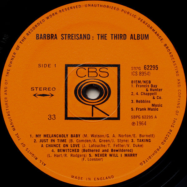 Barbra Streisand : The Third Album (LP, Album)