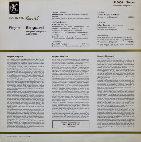 Mogens Ellegaard : Elegant Elegaard (LP, Album)