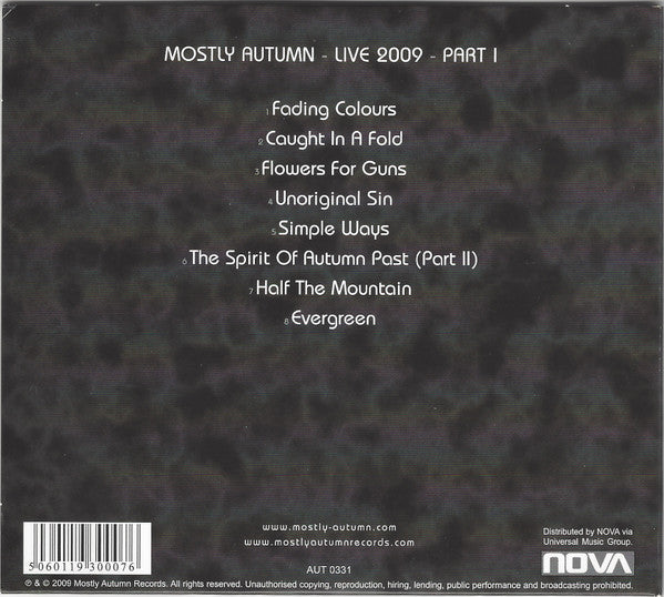 Mostly Autumn : Live 2009 - Part I (CD, Album)