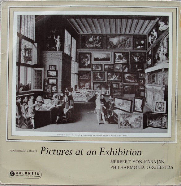Modest Mussorgsky, Maurice Ravel, Herbert Von Karajan, Philharmonia Orchestra : Pictures At An Exhibition (LP, Mono)