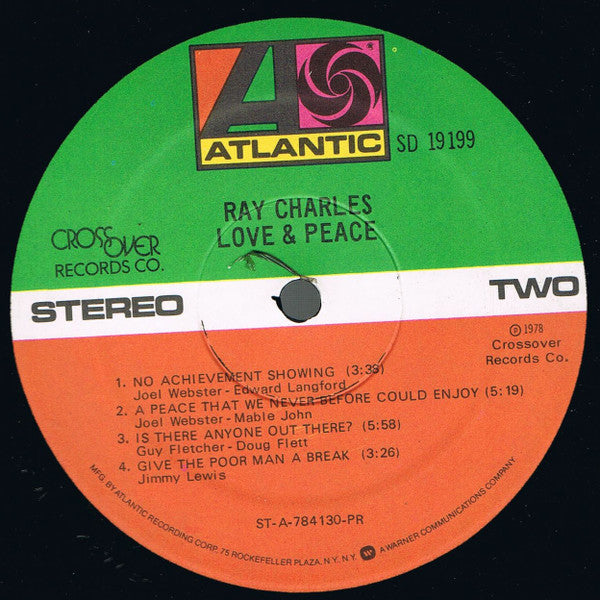 Ray Charles : Love & Peace (LP, Album, PR)