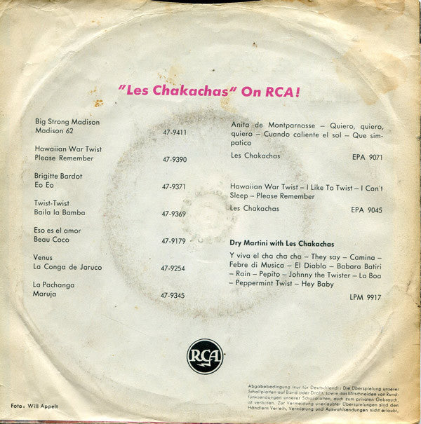 Chakachas : Corrina Yé Yé / Sunday (7", Single, Mono)