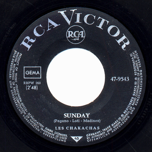 Chakachas : Corrina Yé Yé / Sunday (7", Single, Mono)