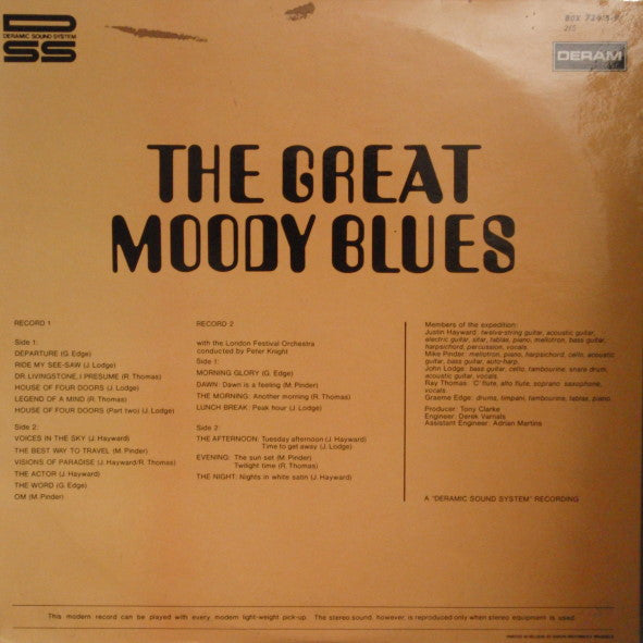 The Moody Blues : The Great Moody Blues (2xLP, Comp, Gat)