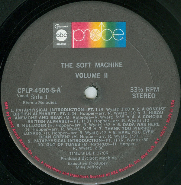 Soft Machine : Volume Two (LP, Album, Gat)