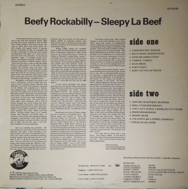 Sleepy La Beef : Beefy Rockabilly (LP, Album)