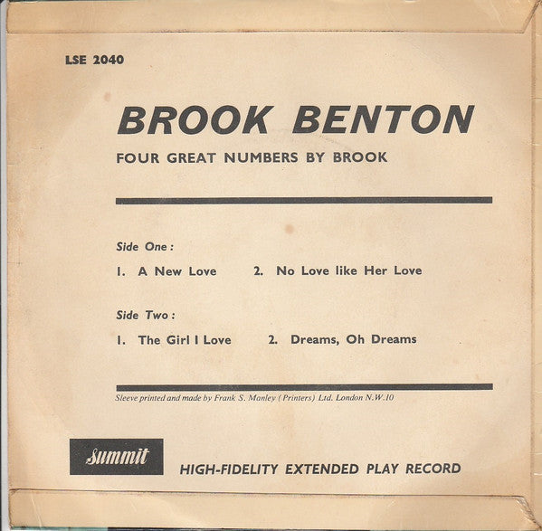 Brook Benton : Brook Benton (7", EP)