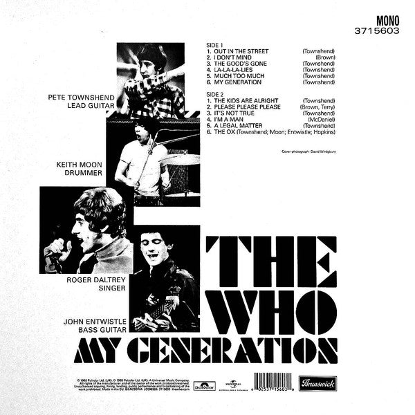 The Who : My Generation (LP, Album, Mono, RE, RM, RP)