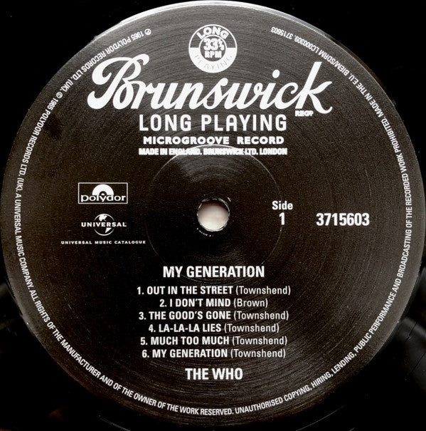 The Who : My Generation (LP, Album, Mono, RE, RM, RP)