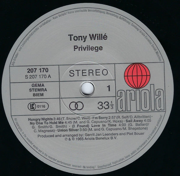 Tony Willé (2) : Privilège (LP, Album)