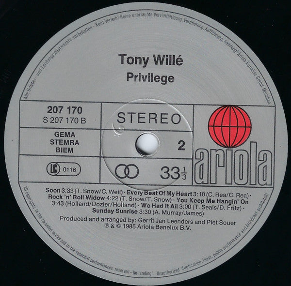 Tony Willé (2) : Privilège (LP, Album)