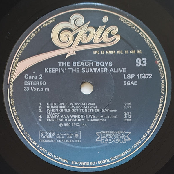 The Beach Boys : Keepin' The Summer Alive (LP, Album, RE)