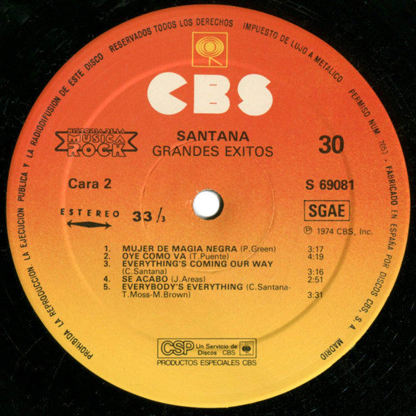Santana : Grandes Exitos (LP, Comp, RE)