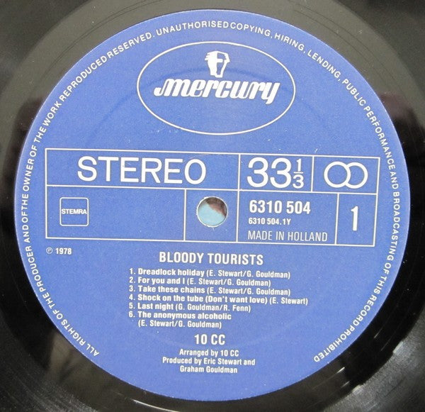 10cc : Bloody Tourists (LP, Album, Gat)