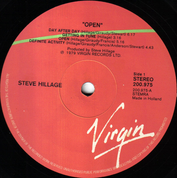 Steve Hillage : Open (LP, Album)