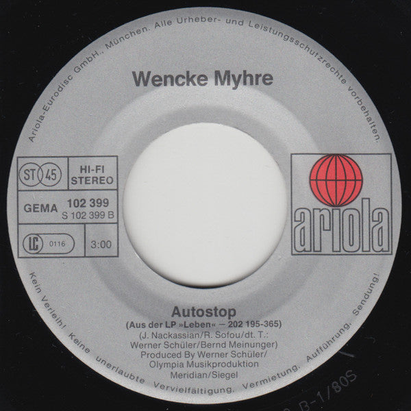 Wencke Myhre : Die Nacht, In Der Ich Mich Verlor  (7", Single)