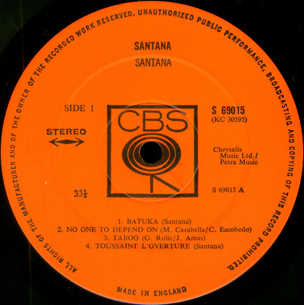 Santana : Santana (LP, Album, Gat)