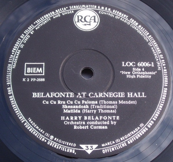 Harry Belafonte : Belafonte At Carnegie Hall: The Complete Concert (2xLP, Album, Mono, Gat)