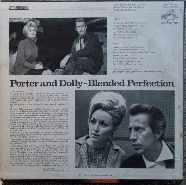 Porter Wagoner And Dolly Parton : Just Between You And Me (LP, Album, RE, Hol)