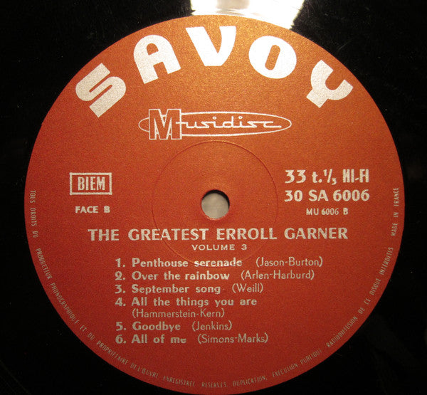 Erroll Garner : The Greatest Erroll Garner Vol. III (LP, Comp)