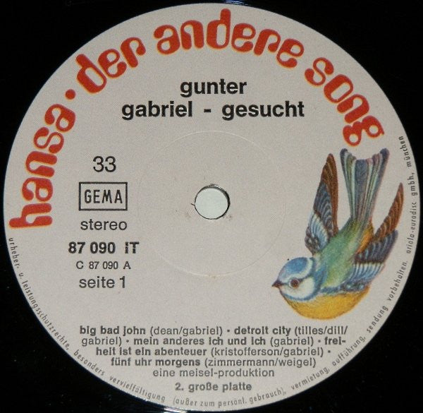 Gunter Gabriel : Gesucht (LP, Album, Gat)