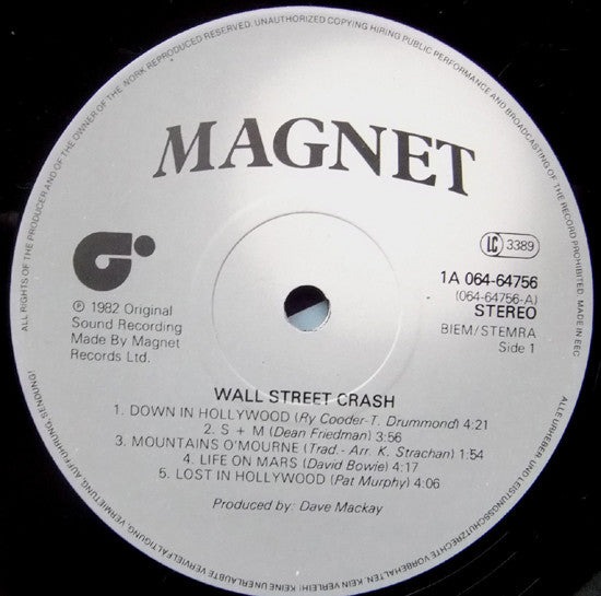 Wall Street Crash : Wall Street Crash (LP, Album, Gat)