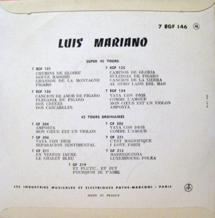 Luis Mariano : C'est Magnifique  (7", EP)