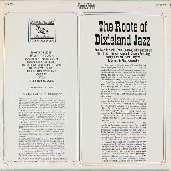 Various : The Roots Of Dixieland Jazz (LP, Comp)