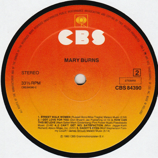 Mary Burns : Mary Burns (LP, Album)