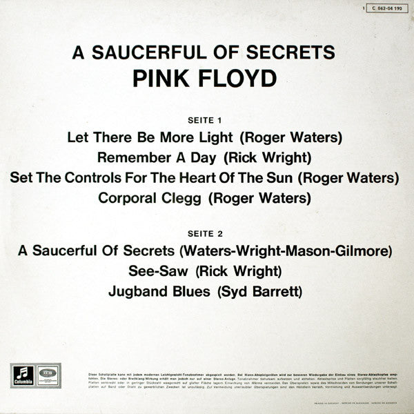 Pink Floyd : A Saucerful Of Secrets (LP, Album, RE)