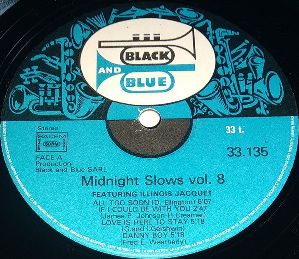 Illinois Jacquet, Hank Jones, Sir Charles Thompson, J.C. Heard, George Duvivier : Midnight Slows Vol. 8 (LP)