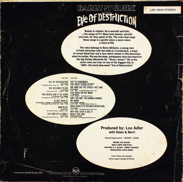 Barry McGuire : Eve Of Destruction (LP, Album)