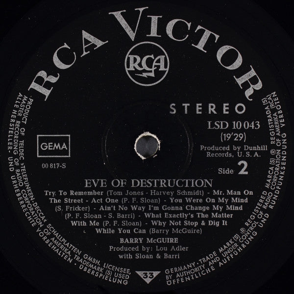 Barry McGuire : Eve Of Destruction (LP, Album)