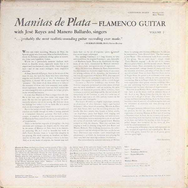 Manitas De Plata With Jose Reyes* And Manero Ballardo* : Flamenco Guitar, Volume 2 (LP, Album)