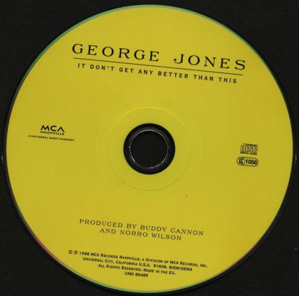 George Jones (2) : It Don't Get Any Better Than This (CD, Album)